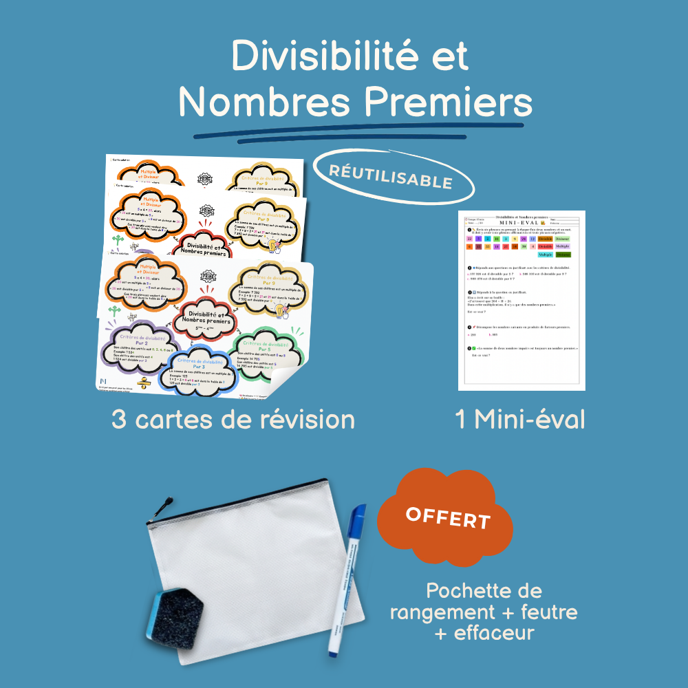 Cartes de révision Divisibilité et Nombres premiers