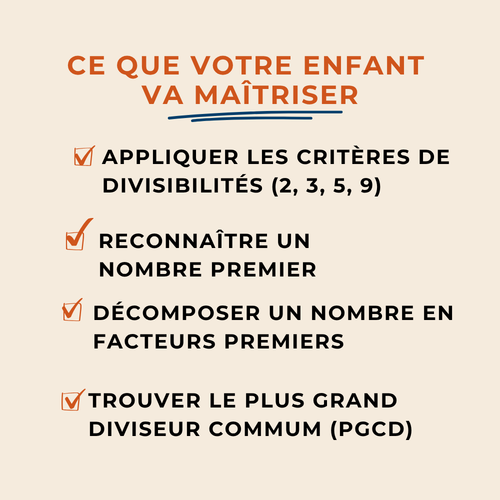 Cartes de révision Divisibilité et Nombres premiers